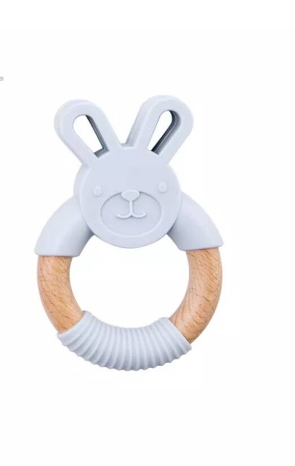 Grey bunny teether