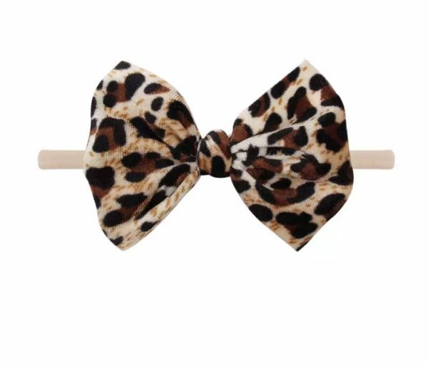 Leopard velvet headband