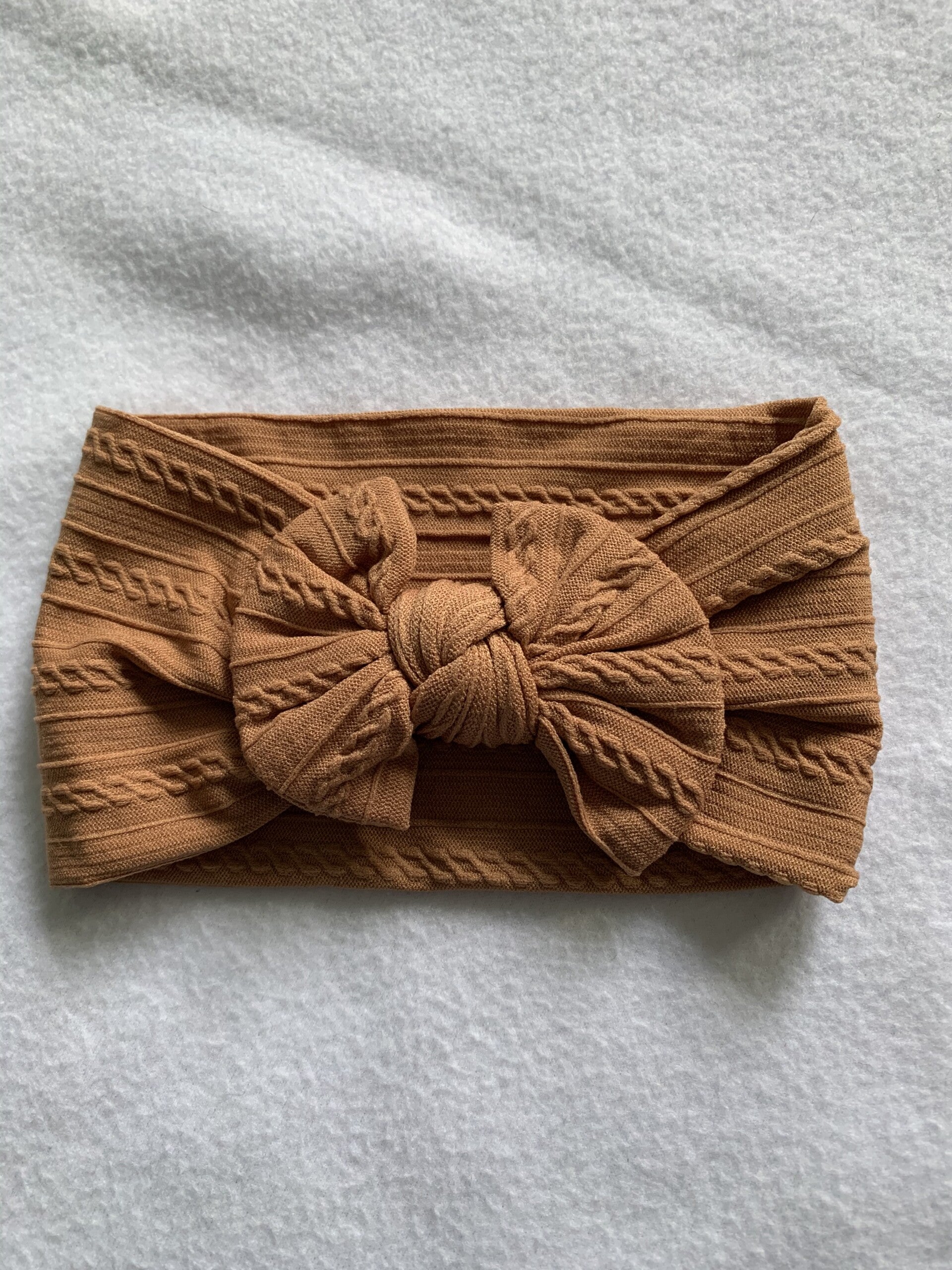 Biscoff cable knit headband