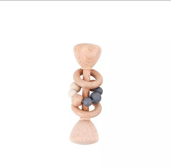 Grey wooden rattle