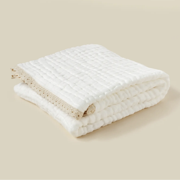 Lace layered muslin