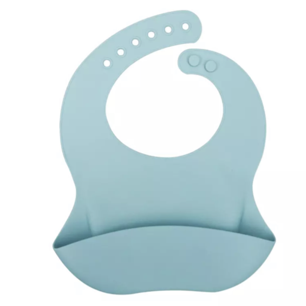 Baby blue silicone bib