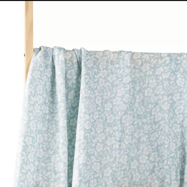 Sky blue blossom muslin