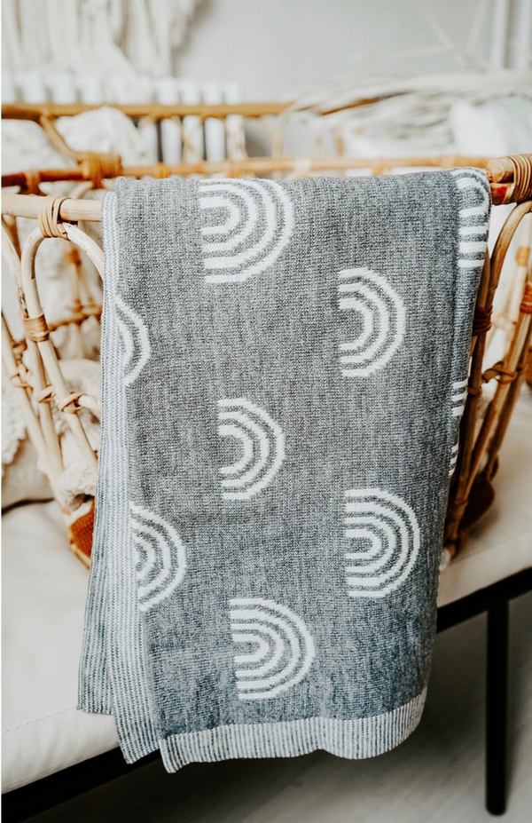 Grey rainbow blanket