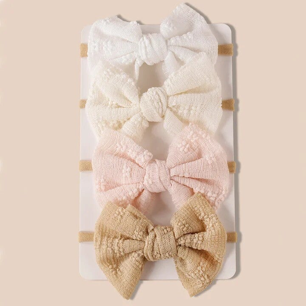 Lacey bow headband set