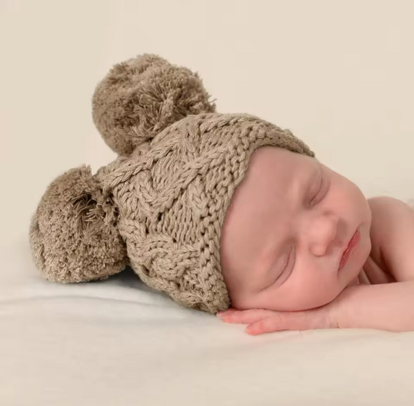 Newborn crochet Teddy hat beige