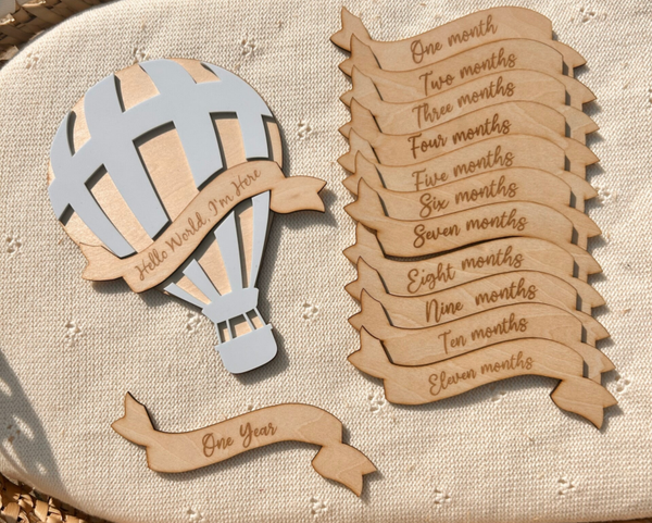 Hot Air Balloon Milestone Set