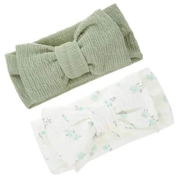 Sage crinkle headband set