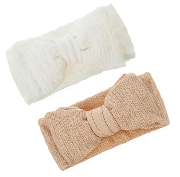 Neutral crinkle headband set