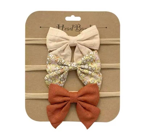 Set of 3 rust bow set