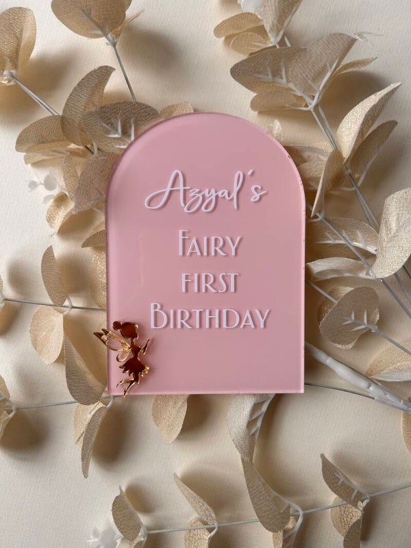 Fairy first birthday sign