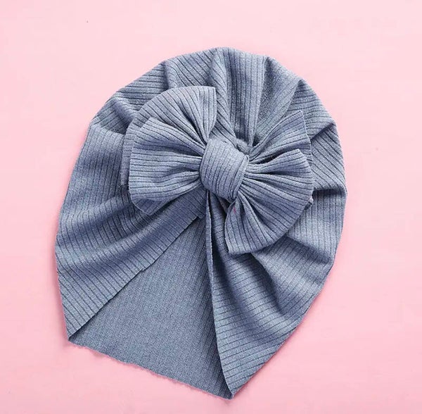 Dusk ribbed bow turban