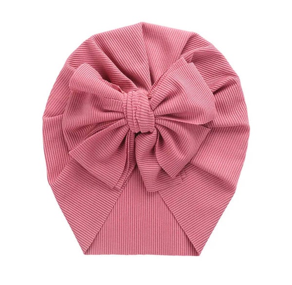 Mulberry pink bow turban