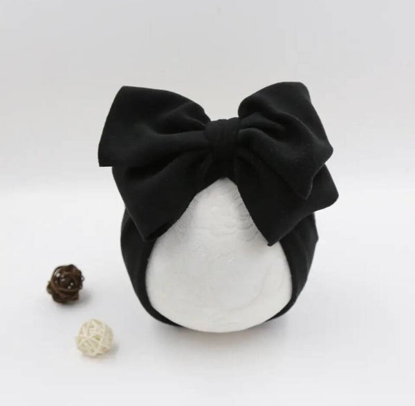 Black bow hair bonnet