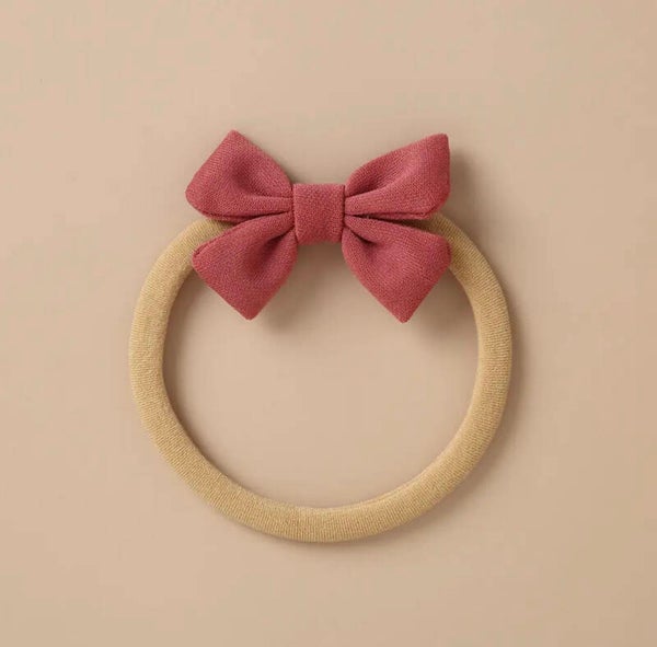 Dusky pink bow headband
