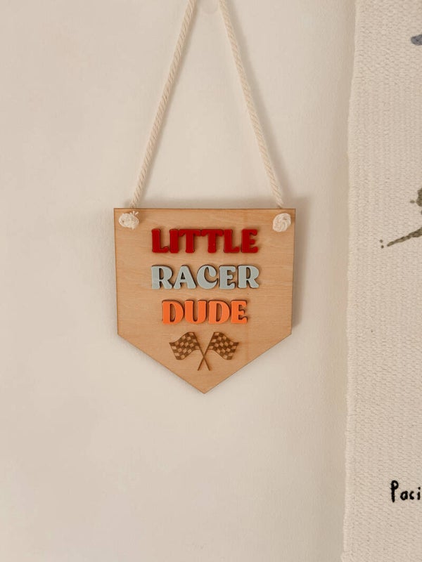 Little racer dude sign