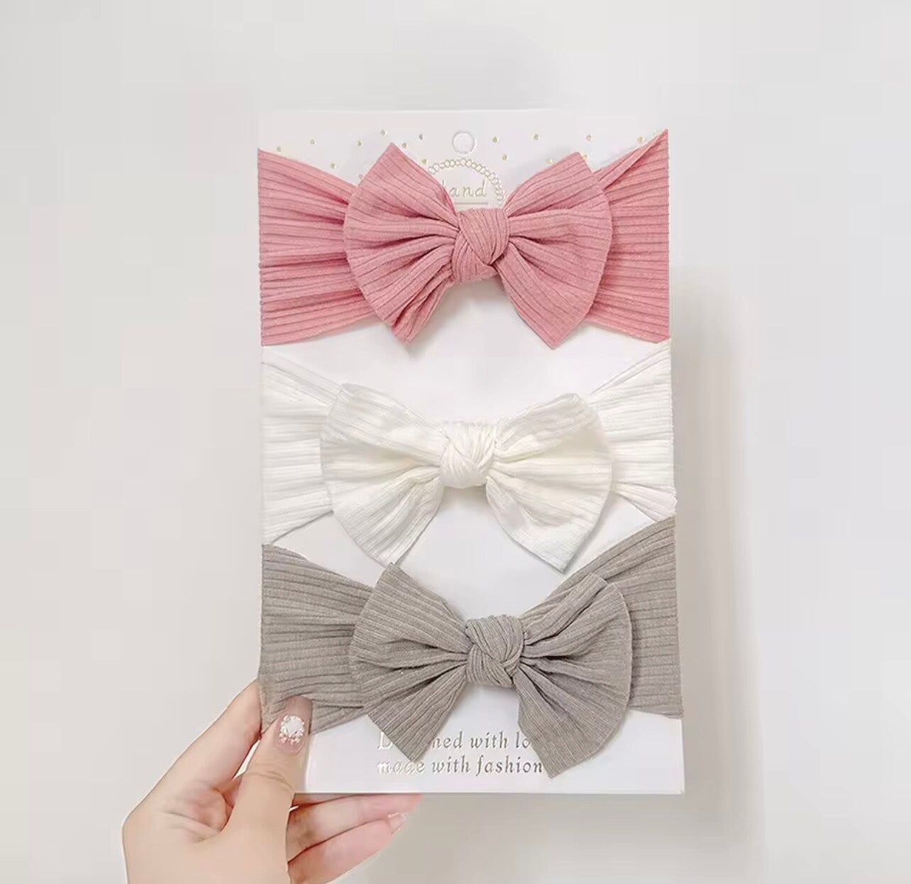 Muted bow rubbed headbnd set