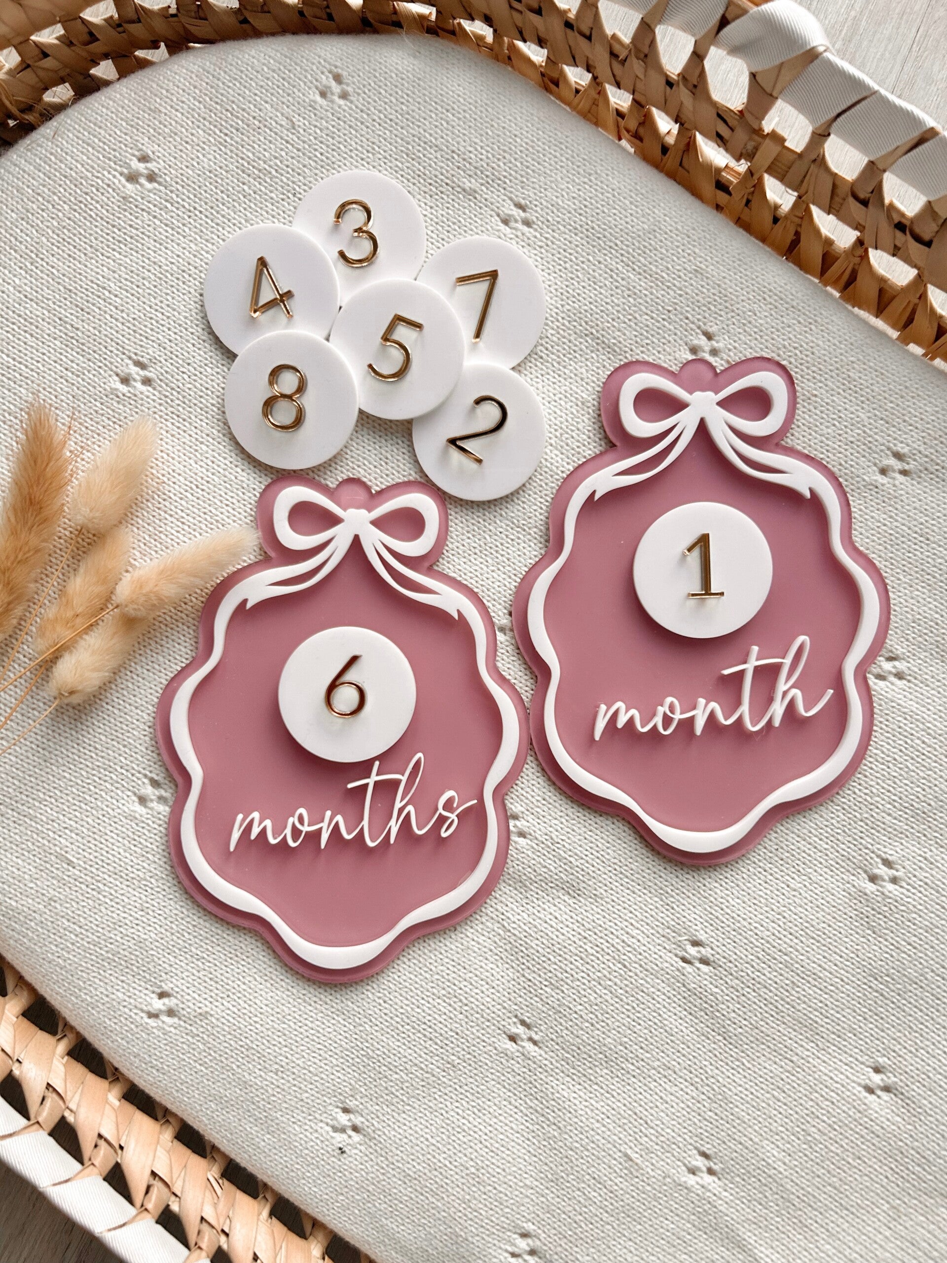 Acrylic Vintage Bow Interchangeable Milestone Set