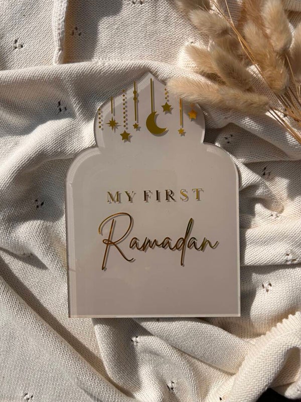 Pointed mosque stars and moon plaque