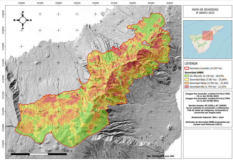 Mapa de Severidad IF Arafo 2023