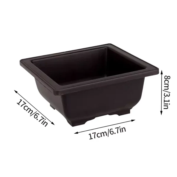 Plast Bonsai Potte - 17 cm x 17 cm x 8 cm