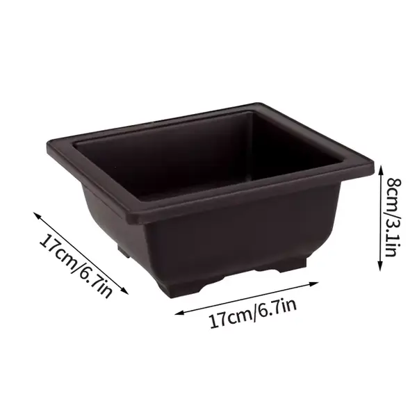 Plast Bonsai Potte - 17 cm x 17 cm x 8 cm