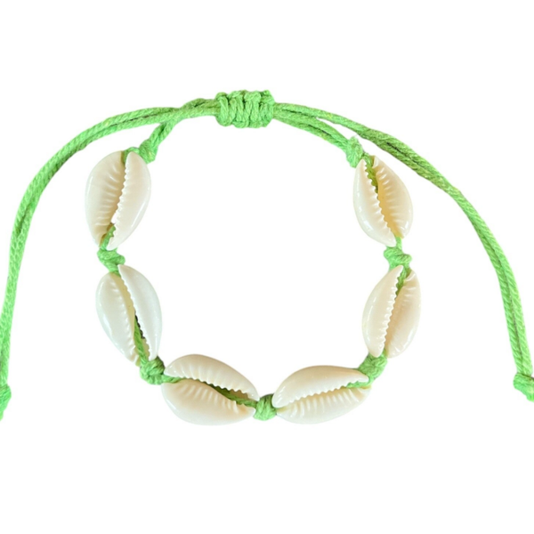Schelp armband groen