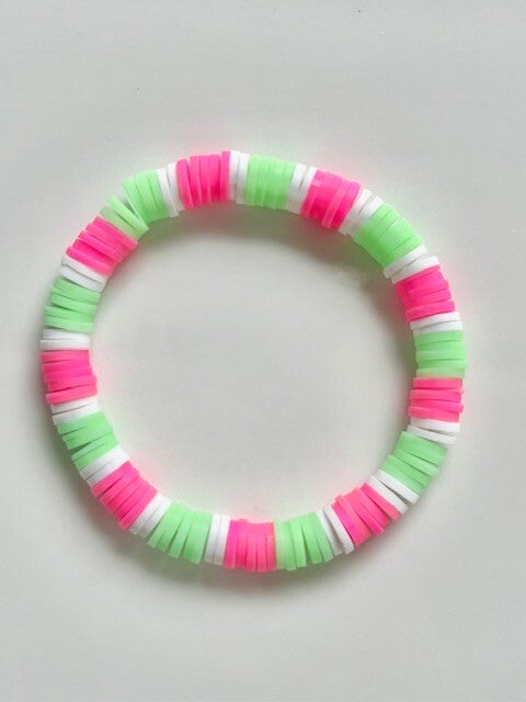 surfarmband groen - roze