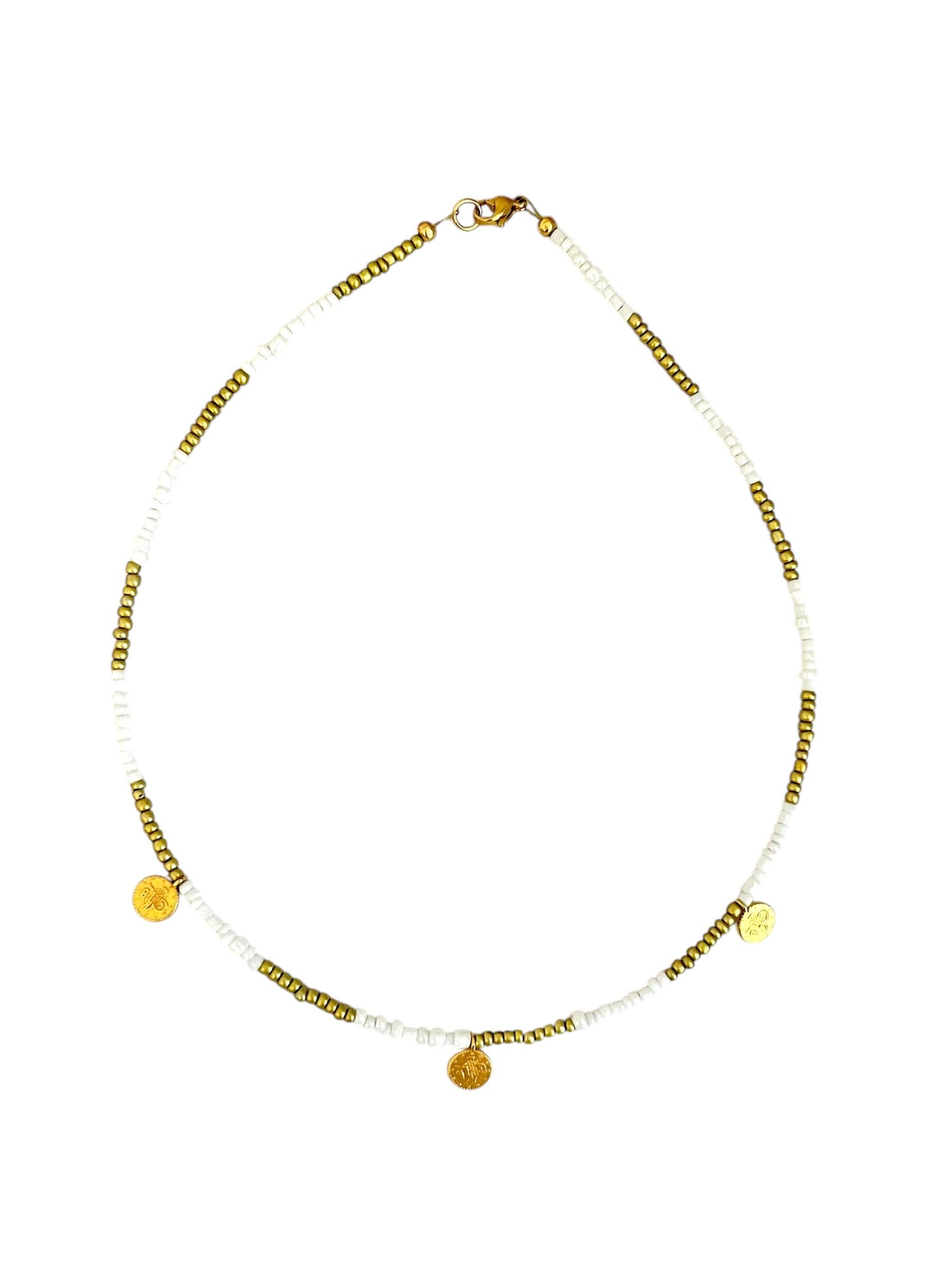 ketting met muntjes goud - wit