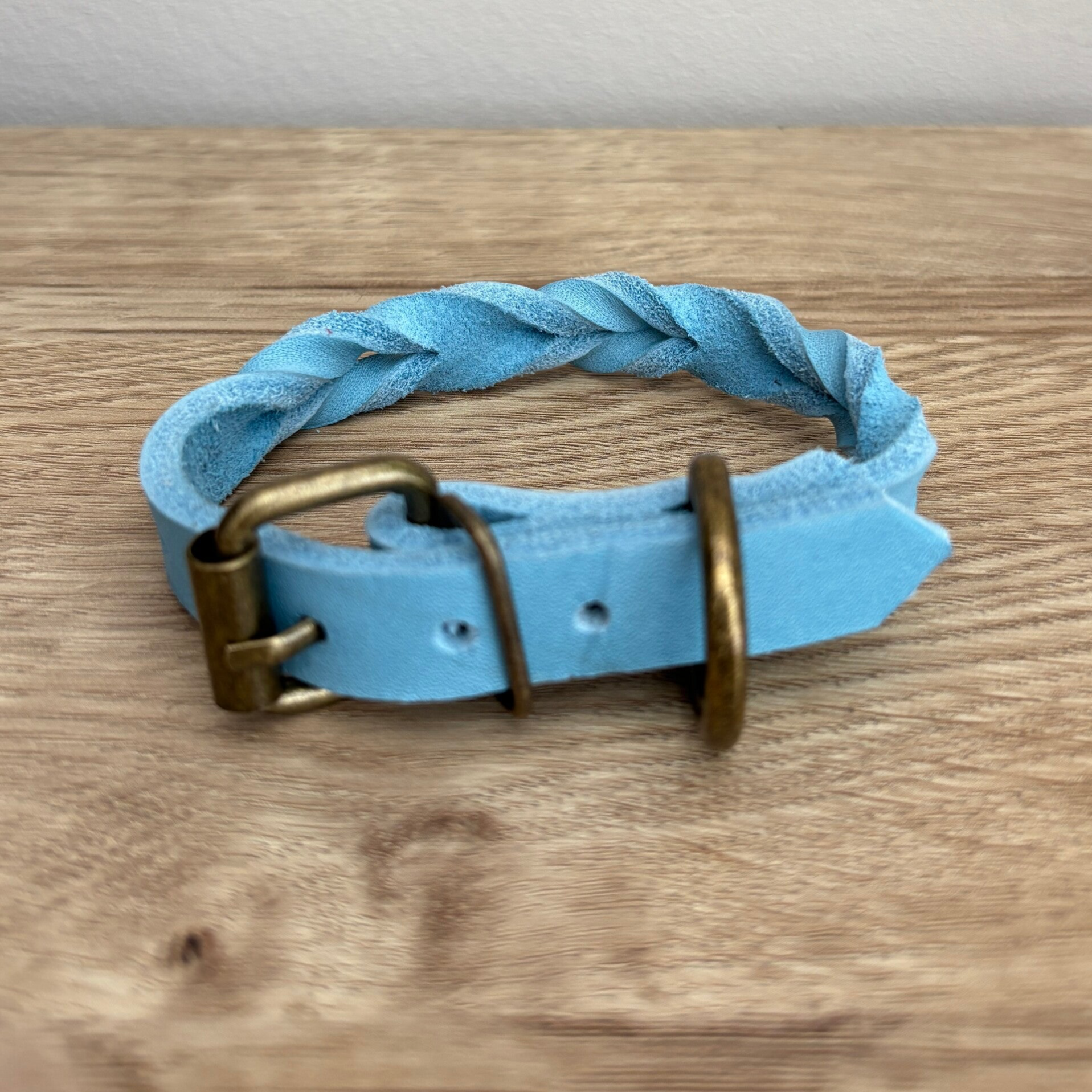 Puppy | Luxe Vetleer Halsband | Subtiele vlecht