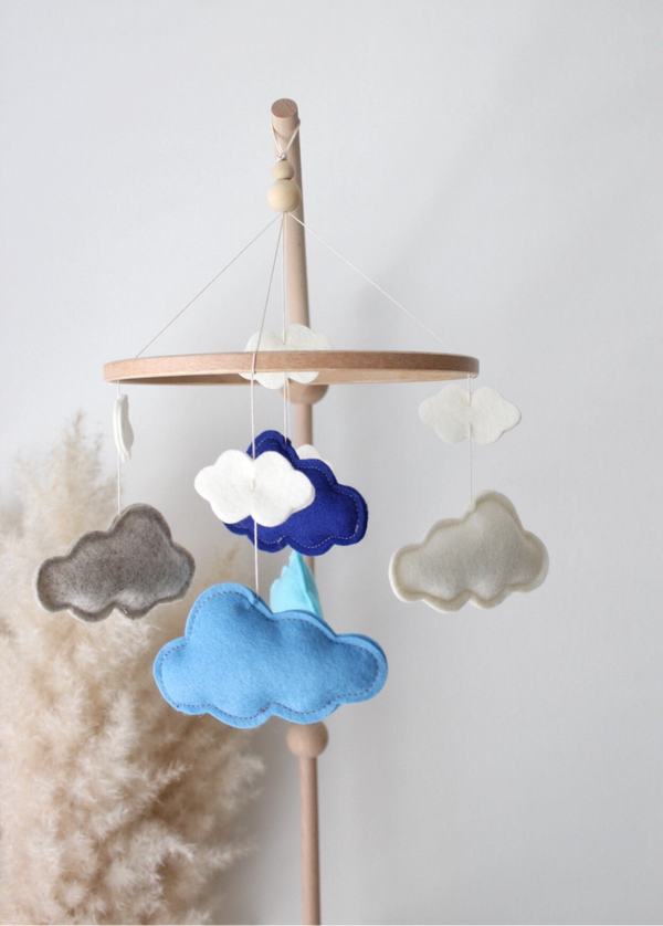 Handgemaakte Babymobiel | In de wolken | Blauw