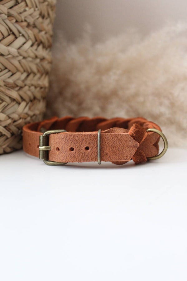 Nubuck Leer Halsband | Robuuste vlecht