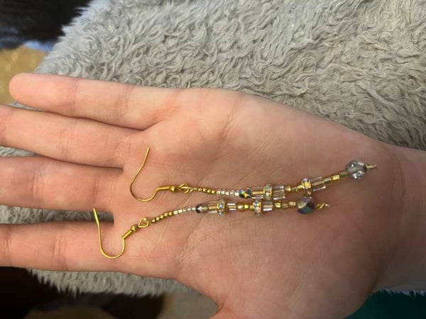 Gold beaded earrings