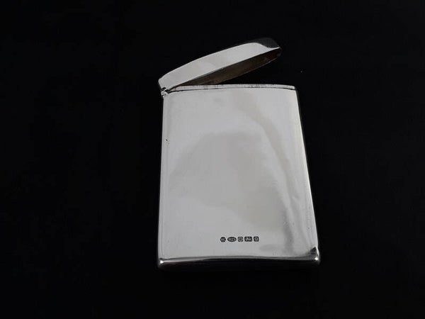 Solid silver business card case hallmark Carr's of Sheffield