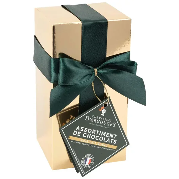 BALLOTIN CADEAU NOËL 18 CHOCOLATS - CHOCOLAT NOIR, LAIT, BLANC