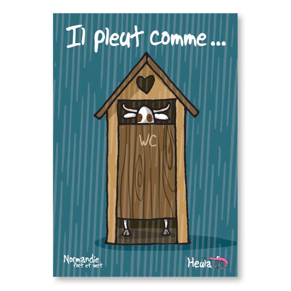 Carte postale Il pleut comme... H260