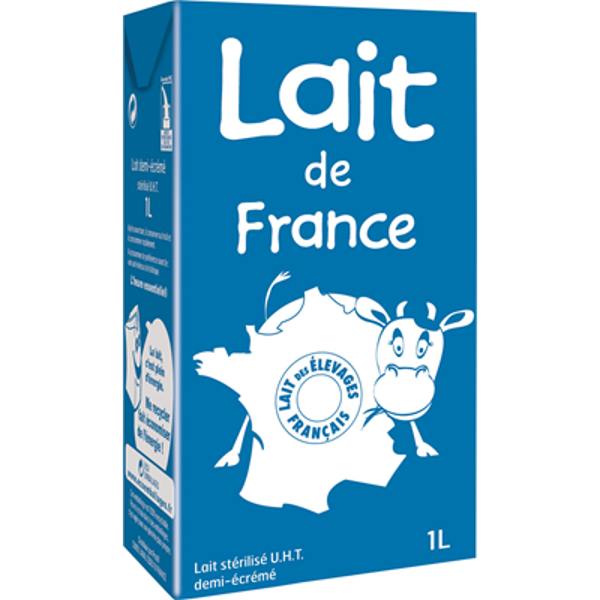 Lait De France Lait 1/2 écrémé UHT