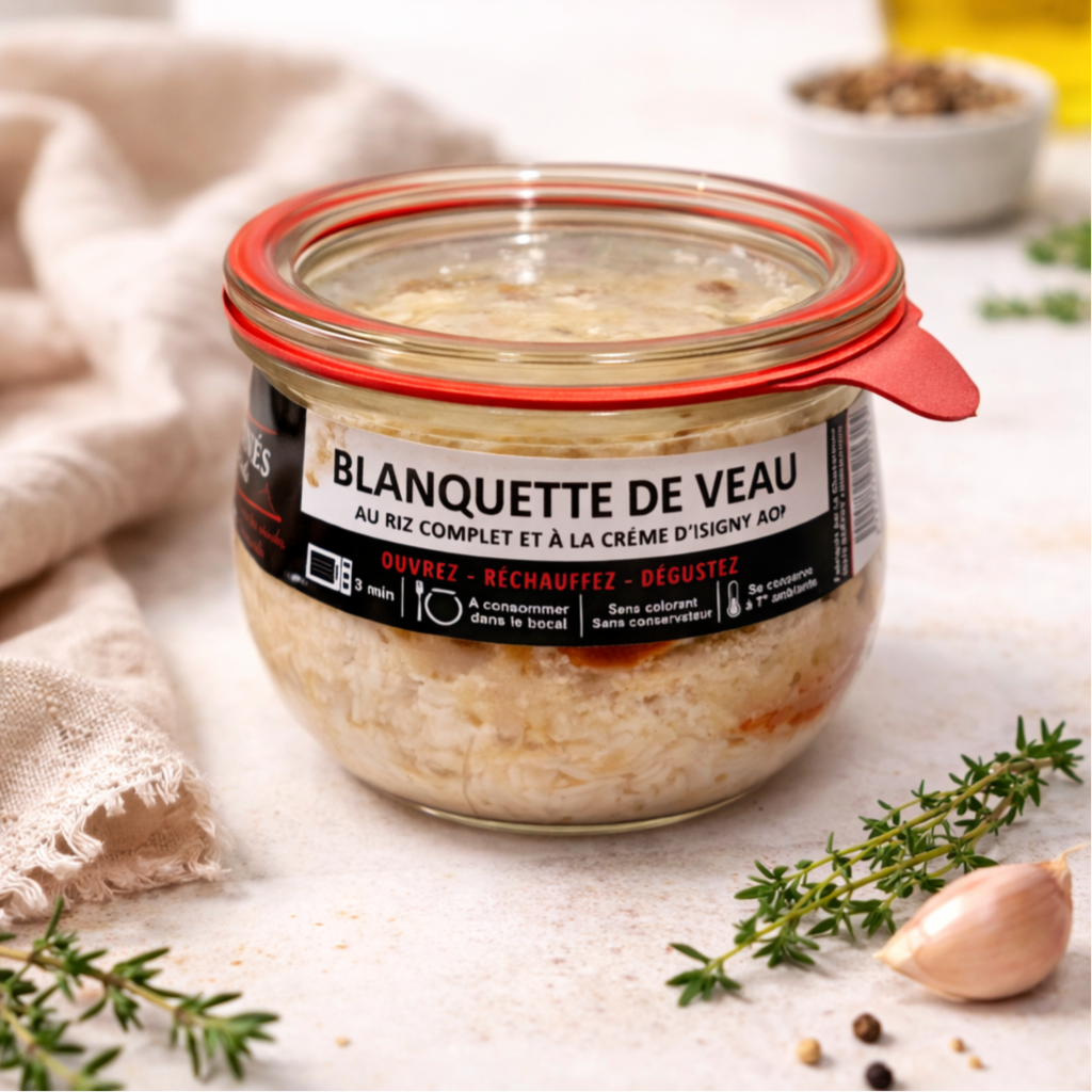 BLANQUETTE DE VEAU AU RIZ COMPLET ET À LA CRÈME D’ISIGNY AOP