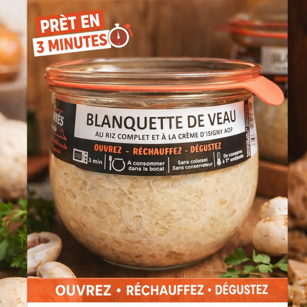 BLANQUETTE DE VEAU AU RIZ COMPLET ET À LA CRÈME D’ISIGNY AOP