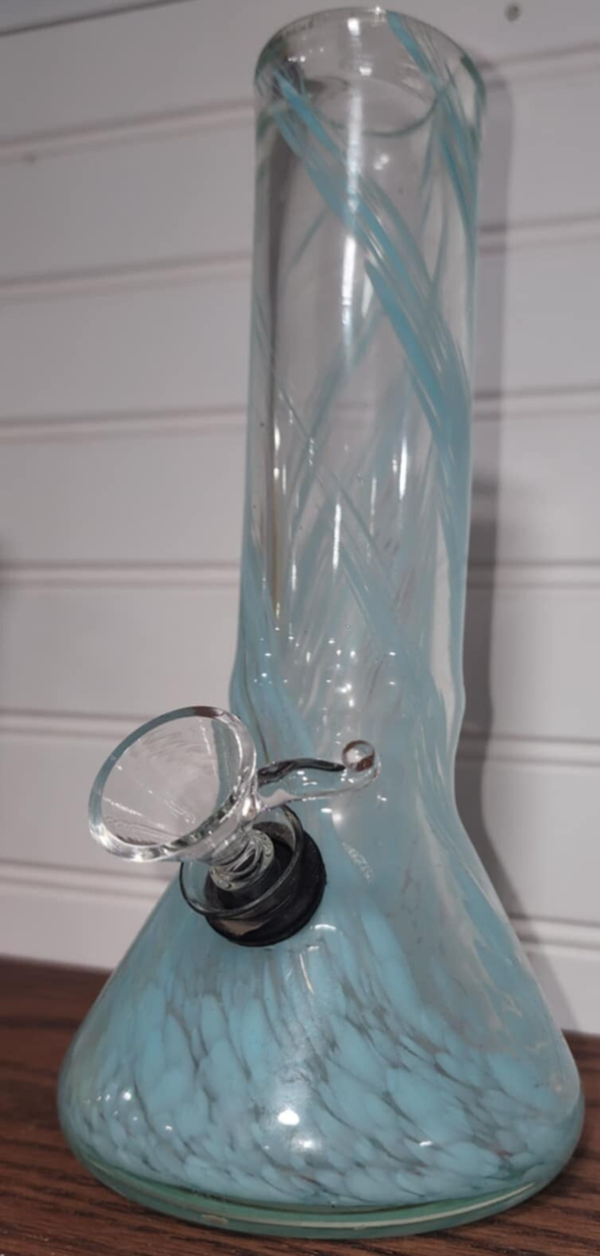8" GLASS BEAKER BLUE