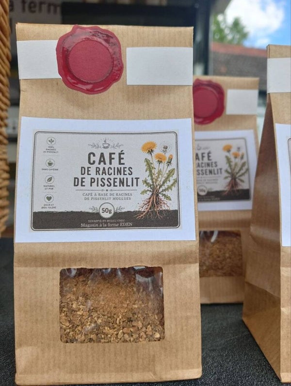 Café de racine de pissenlit sans gluten 50g. - Glutenfreier Löwenzahnwurzelkaffee 50g. - Kawa z korzenia mniszka lekarskiego bezglutenowa 50g.