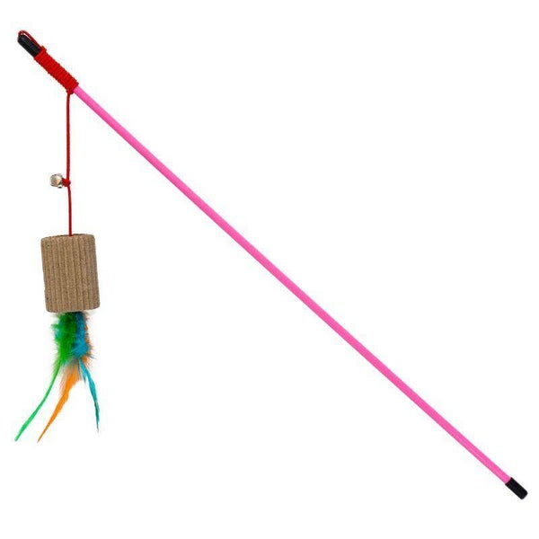 Canne à pêche avec papier ondulé, 8×3,5x46cm, rose