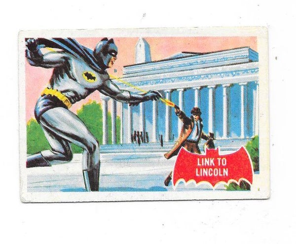 1966 Topps Batman Trading Card #17A Batman Link To Lincoln , Catwoman on back