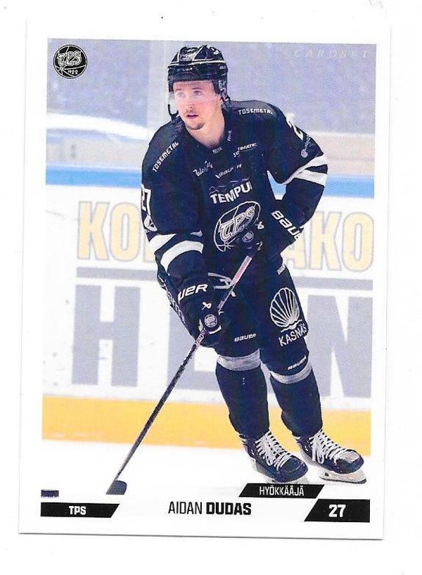 2023-24 Finnish Cardset #342 Aidan Dudas TPS , Owen Sound Attack