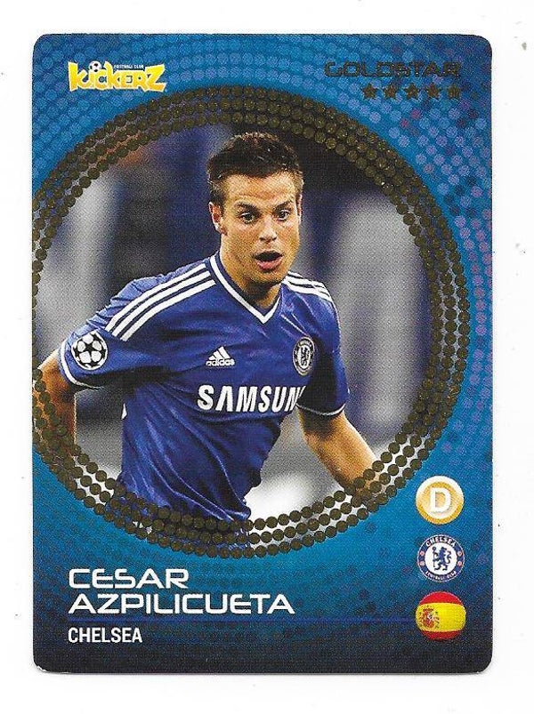 2013-14 Swedish Kickerz Goldstar # Cesar Azpilicueta Chelsea , Spain