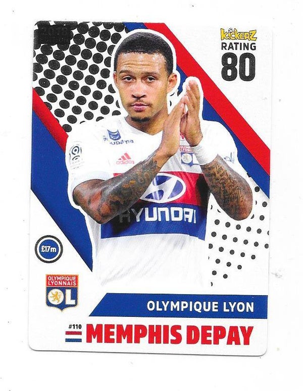 2017-18 Swedish Kickerz Silverstar #110 Memphis Depay Olympique Lyon