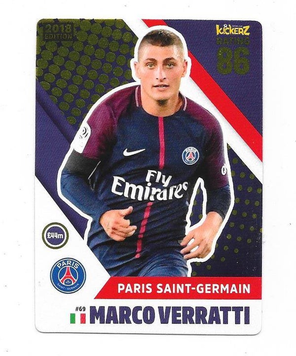 2017-18 Swedish Kickerz Goldstar #69 Marco Verratti  Paris Saint-Germain , Italia