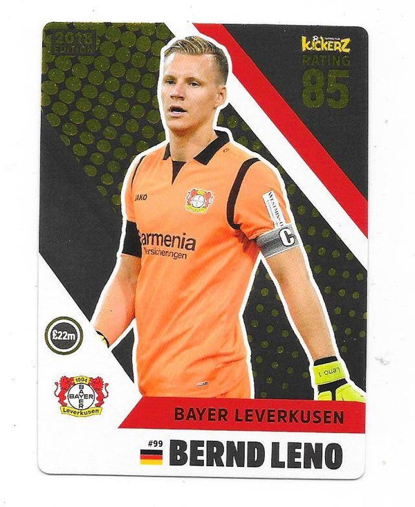 2017-18 Swedish Kickerz Goldstar #99 Bernd Leno  Bayer Leverkusen , Germany