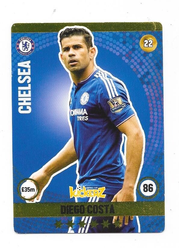 2015-16 Swedish Kickerz Goldstar # Diego Costa  Chelsea , Spain