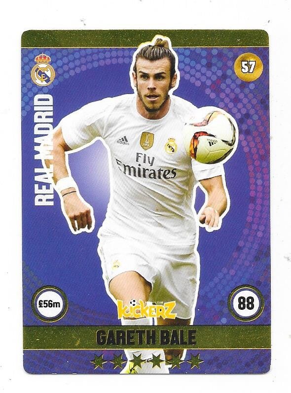 2015-16 Swedish Kickerz Goldstar #57 Gareth Bale  Real Madrid , Wales